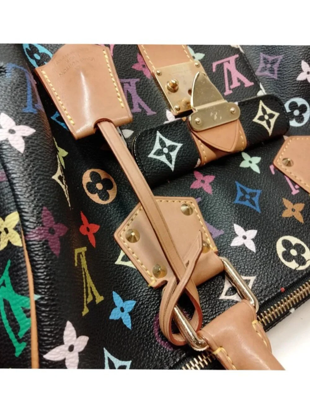 Authentic Louis Vuitton Speedy 30 Multicolor Monogram Black Canvas Murakami Bag